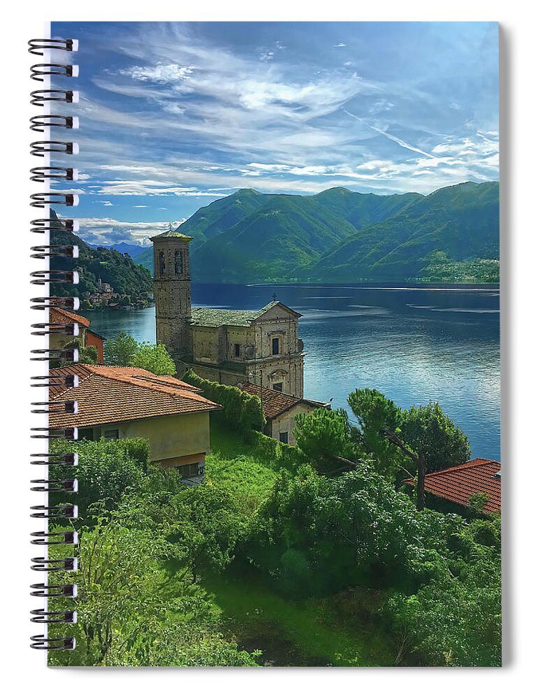 Lake Lugano Spiral Notebook featuring the photograph Lake Lugano Switzerland Vista by Deborah League
