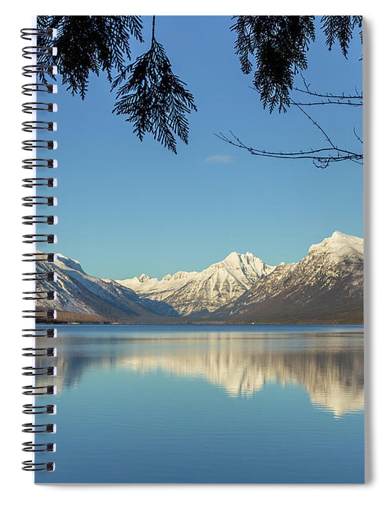 Glacier National Park Spiral Notebook featuring the photograph Lake McDonald Framed by Trees by Jack Bell