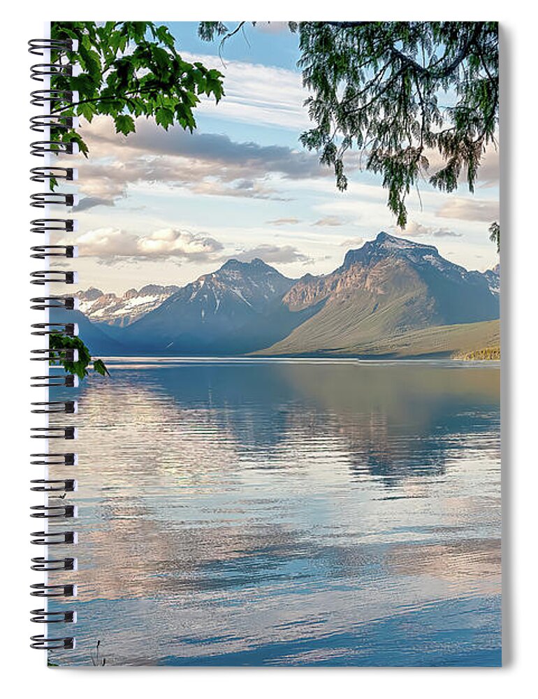 Lakes And Rivers Spiral Notebook featuring the photograph Lake McDonald by Larey McDaniel