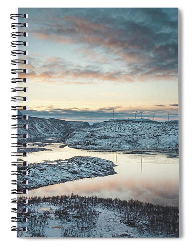 Touristic Spiral Notebook featuring the photograph Lake nedre Jernvatnet in Nordland by Vaclav Sonnek