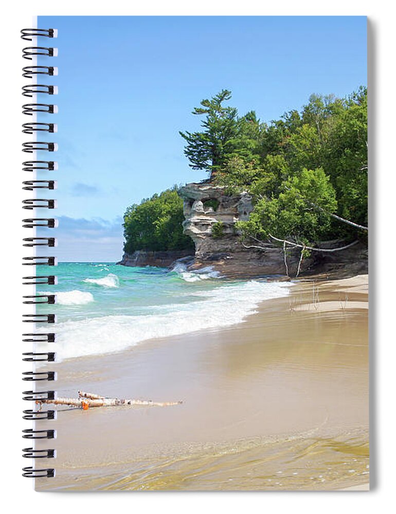 Day Spiral Notebook featuring the photograph Lake Superior Beach by Robert Carter