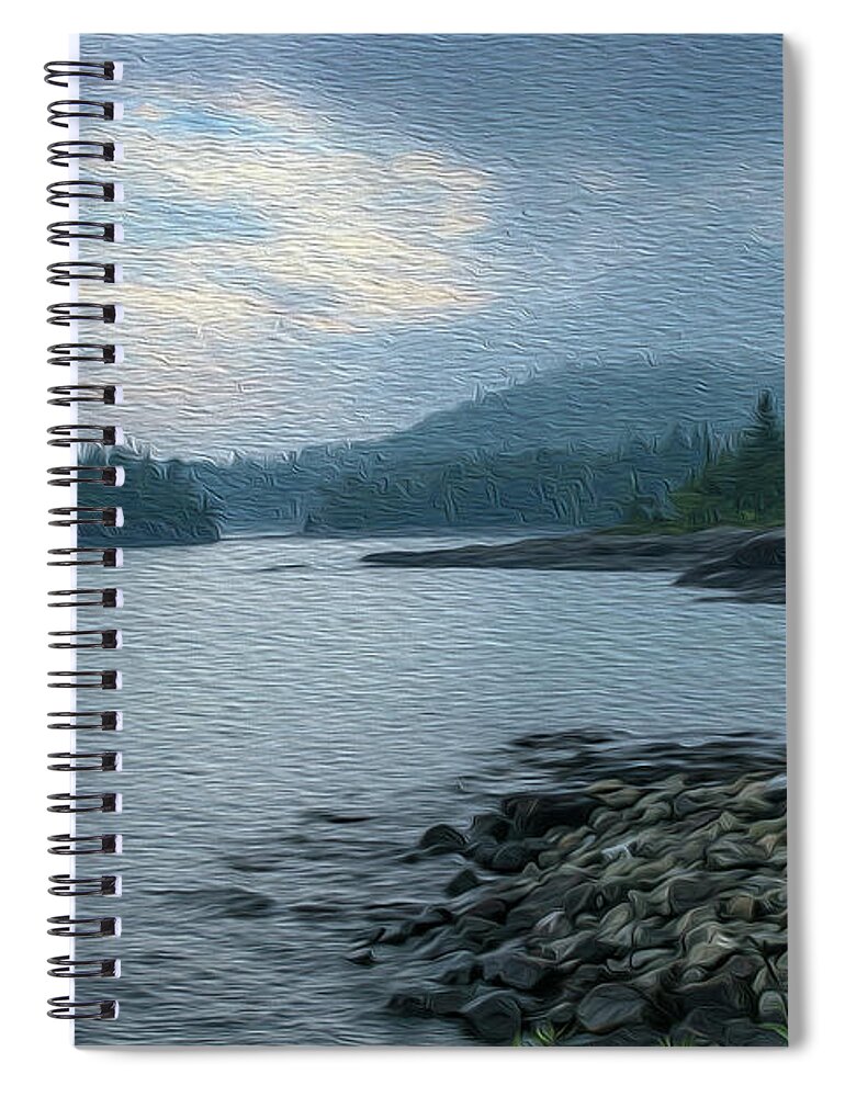 Mist Spiral Notebook featuring the photograph Early Morning on Lake Superior by Robert Carter
