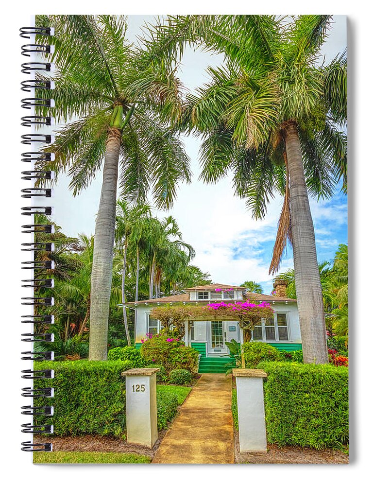 Fence Spiral Notebook featuring the photograph Lake Worth Beach Home and Cottage Tour 125 North Lakeside Drive by Debra and Dave Vanderlaan