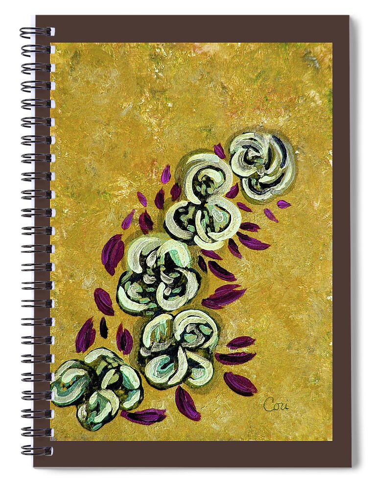 Floral Spiral Notebook featuring the painting Laki Yellow by Corinne Carroll