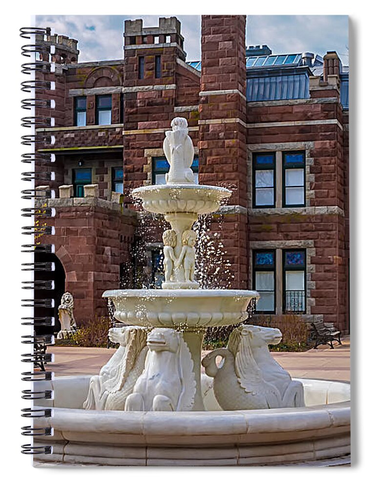 Lambert Castle Spiral Notebook featuring the photograph Lambert Castle Fountain by Anthony Sacco