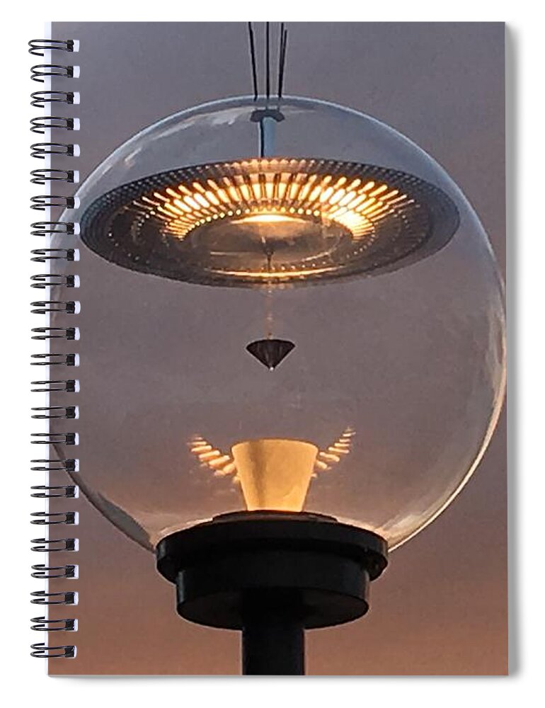 Street Lamp Spiral Notebook featuring the photograph Lamp With Angel Wings by Calvin Boyer