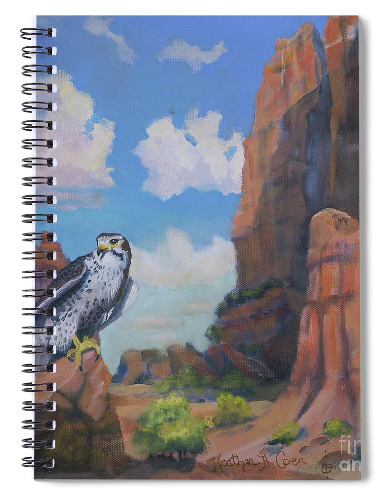  Spiral Notebook featuring the painting Land of Shadows by Heather Coen