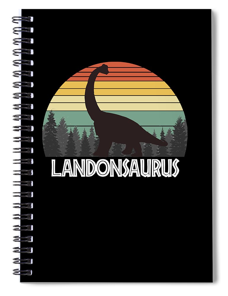 Landon Spiral Notebook featuring the drawing Landonsaurus Landon Saurus Landon Dinosaur by Bruno