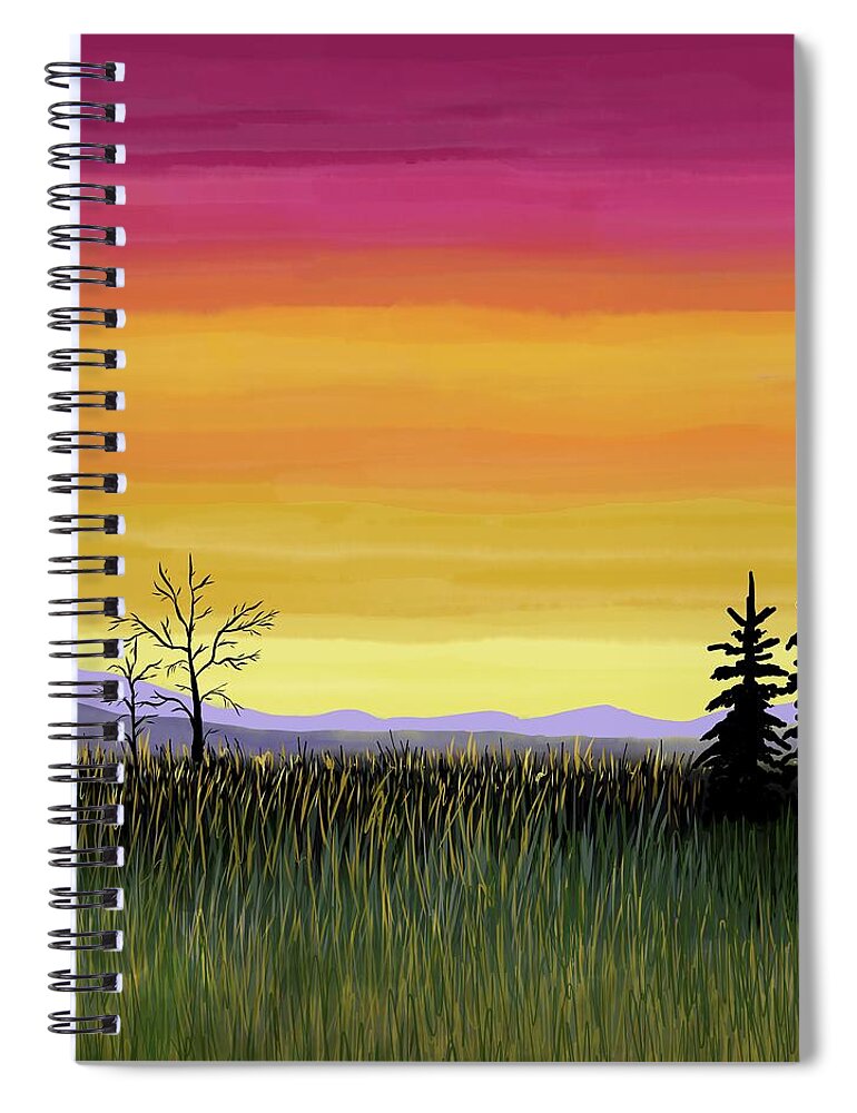 Landscape Spiral Notebook featuring the digital art Landscape 472 by Lucie Dumas