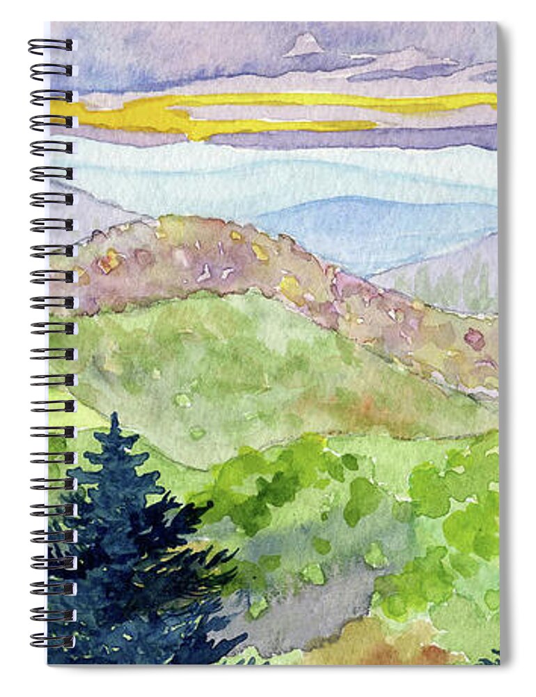 Watercolor Spiral Notebook featuring the painting Landscape View by Anne Marie Brown
