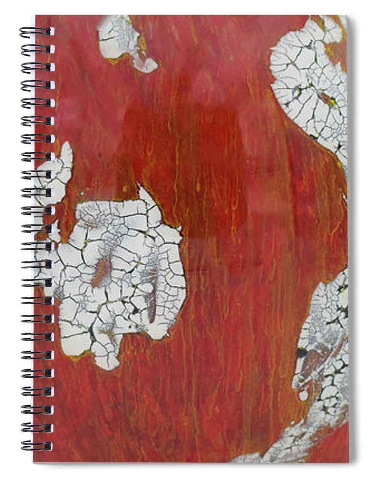 Red Spiral Notebook featuring the glass art Large Red Bowl by Christopher Schranck