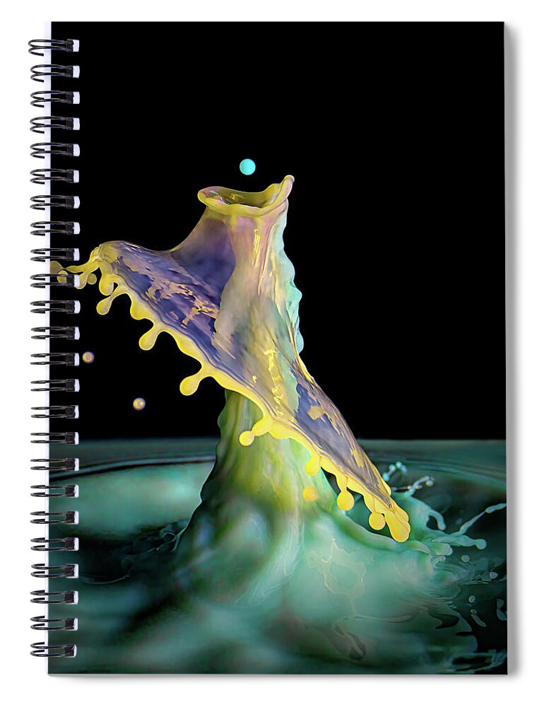 Water Drop Art Spiral Notebook featuring the photograph Largemouth Space Bass by Michael McKenney