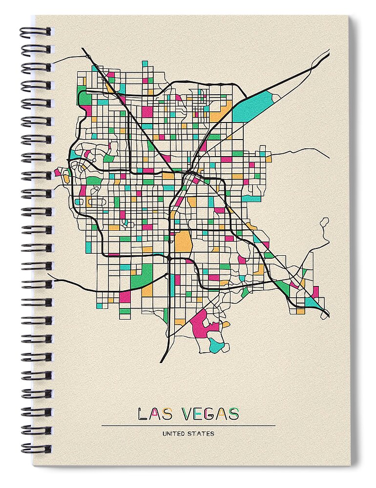 Las Vegas, Nevada City Map Spiral Notebook