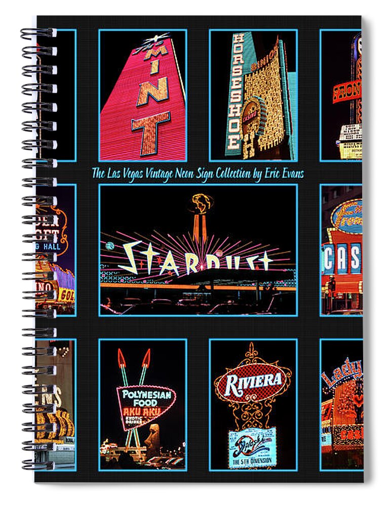 Las Vegas Neon Signs Spiral Notebook featuring the photograph Las Vegas Vintage Neon Signs Collection Slides Featuring The Stardust Casino by Aloha Art