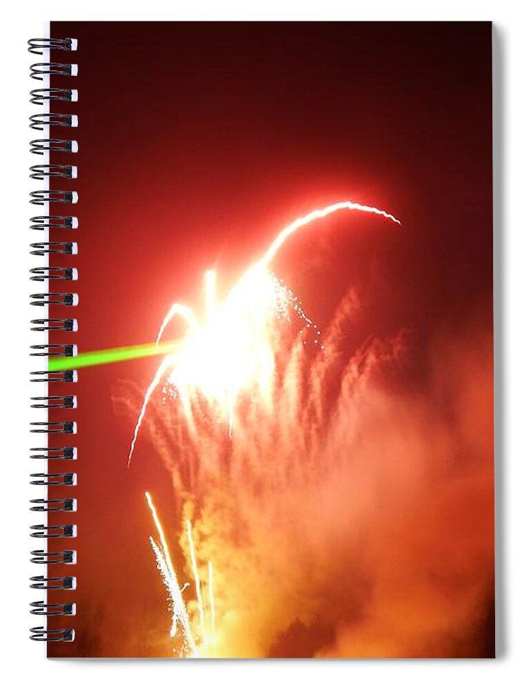 Laser Spiral Notebook featuring the photograph Laser Fire by Allen L Improta