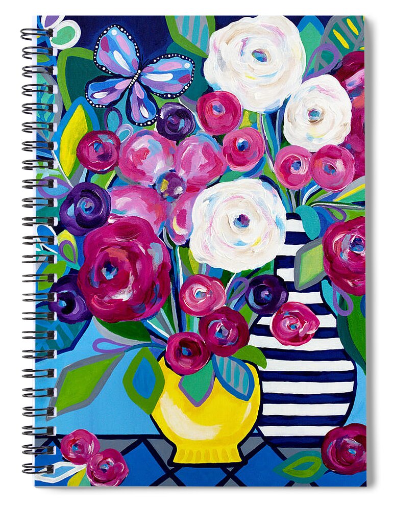 Floral Bouquet Spiral Notebook featuring the painting Last Burst of Summer by Beth Ann Scott