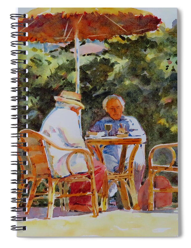 Spring Spiral Notebook featuring the painting Last Drink Before Flight Home by David Gilmore
