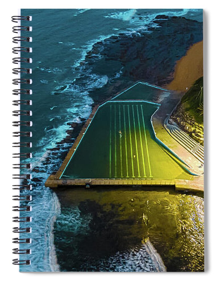 Rockpool Spiral Notebook featuring the photograph Last Light at Collaroy No 4 by Andre Petrov
