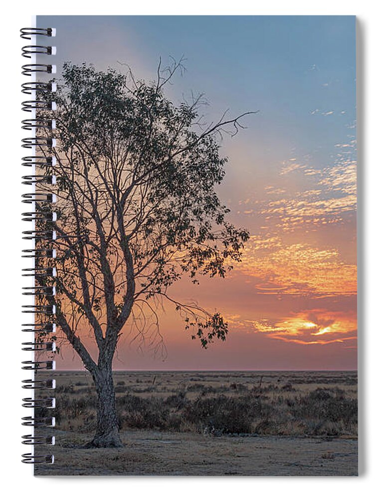 Sunset Spiral Notebook featuring the photograph Last Night at Allensworth by Jeff Hubbard