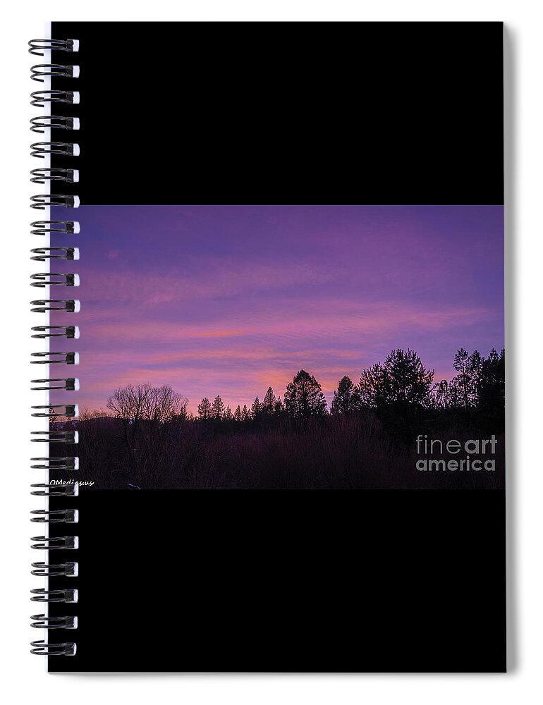 El Dorado National Forest Spiral Notebook featuring the photograph last sunset of 2020 at El Dorado National Forest by PROMedias US