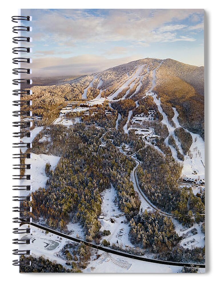 Burke Spiral Notebook featuring the photograph Late Day Sun On Burke Mt, Vermont by John Rowe