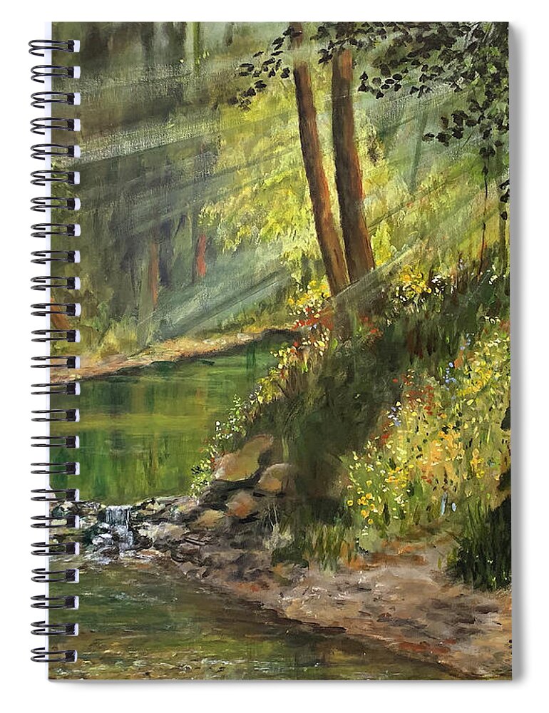 Summer Scene Spiral Notebook featuring the painting Late Summer by Alan Lakin