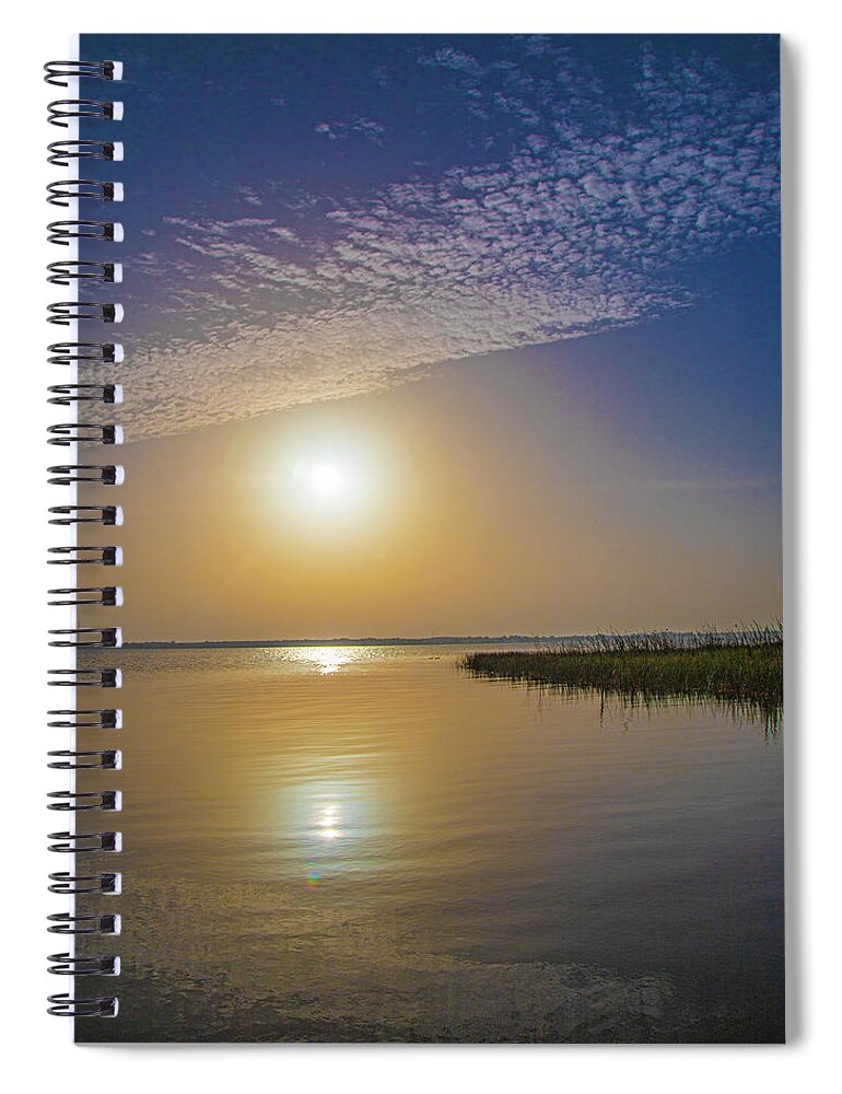 Sun Spiral Notebook featuring the photograph Late Summer Sunrise by Dart Humeston