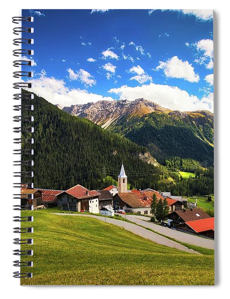 Switzerland Spiral Notebook featuring the photograph Latsch und Albulatal by Thomas Nay