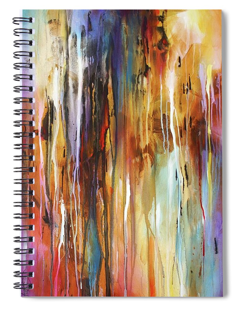 Abstract Spiral Notebook featuring the painting Lattice by Michael Lang