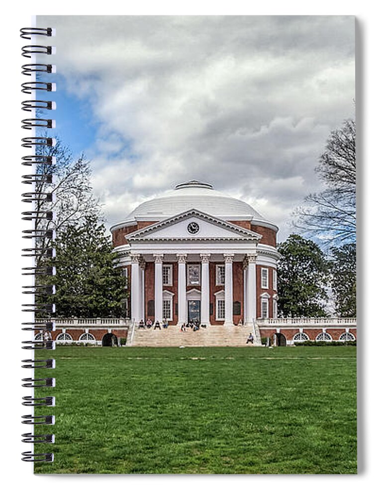 Rotunda Spiral Notebook featuring the photograph Lawn and Rotunda at University of Virginia by Jerry Gammon