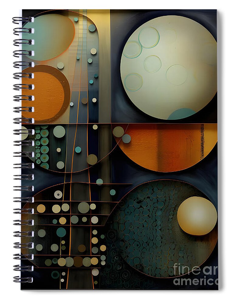 Abstract Art Spiral Notebook featuring the digital art Layered Landscapes 04 by Amanda Moore