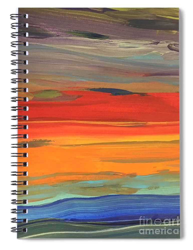 Abstracts Spiral Notebook featuring the painting Layers by Debora Sanders