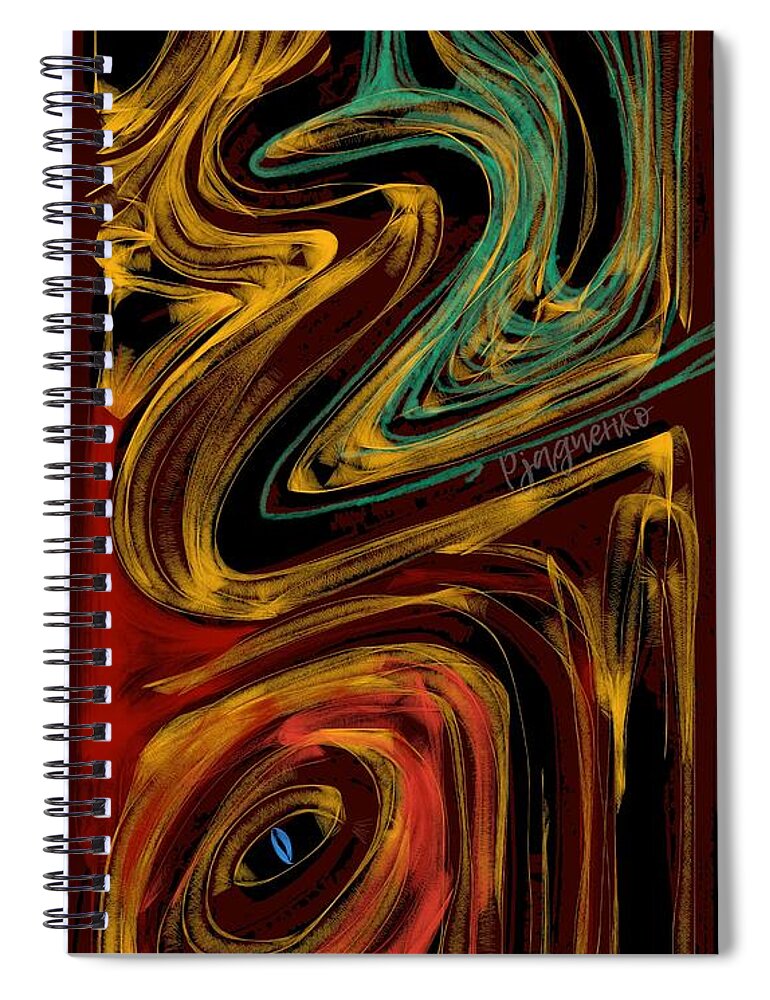 River Spiral Notebook featuring the digital art Lazy river by Ljev Rjadcenko