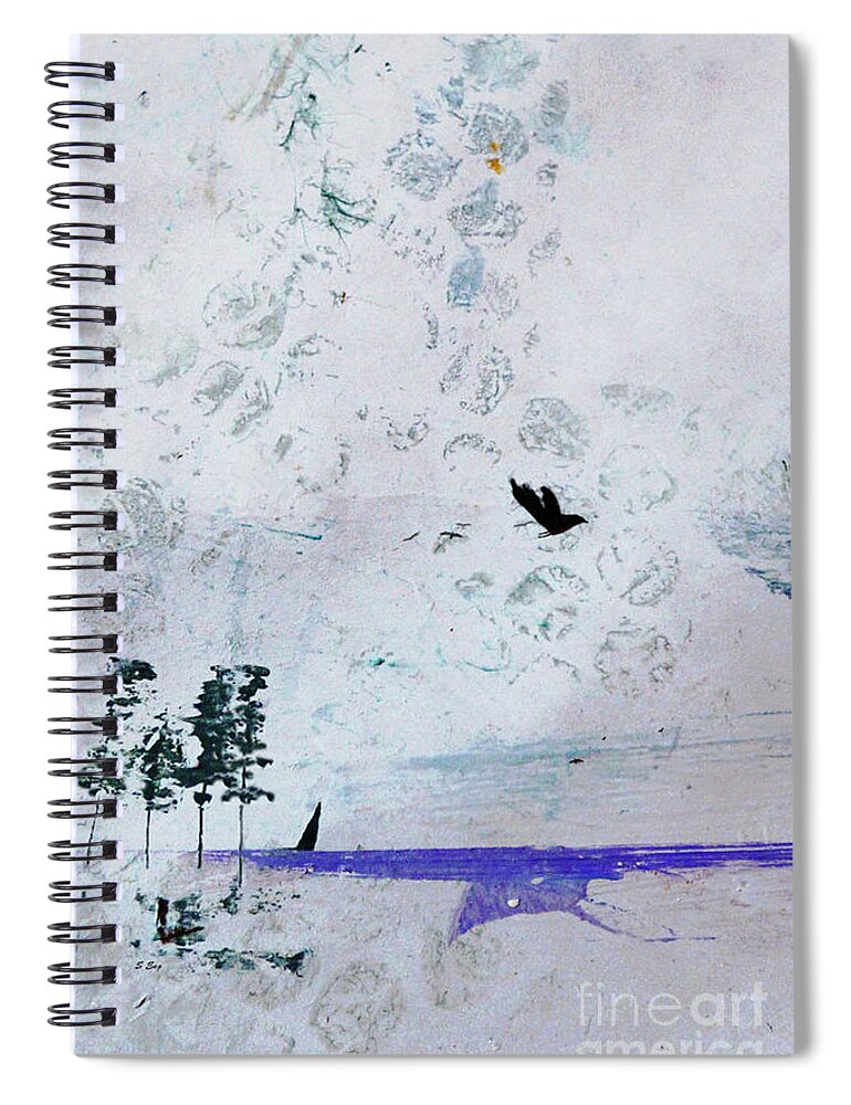 Abstract Spiral Notebook featuring the painting Lazy Sunday 300 by Sharon Williams Eng