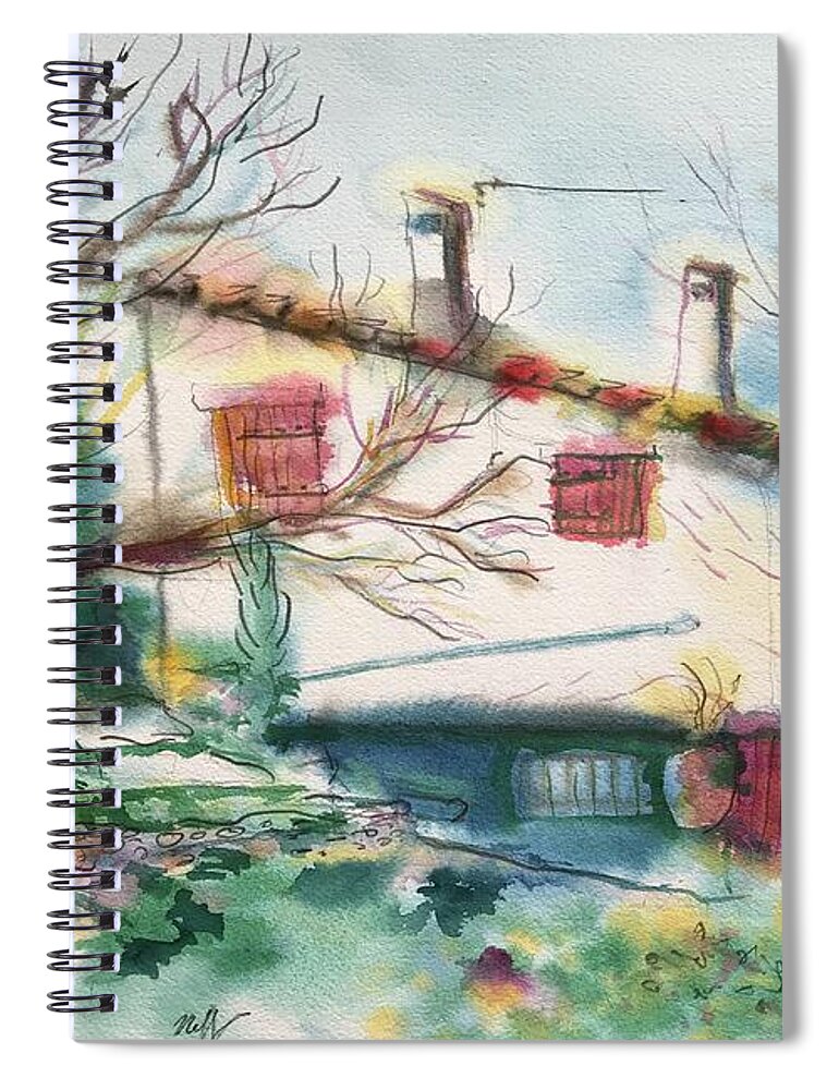 Le Liouquet Spiral Notebook featuring the painting Le Liouquet France by Glen Neff