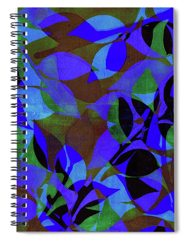 Plant Spiral Notebook featuring the mixed media Leaf Abstract by Kristine Anderson