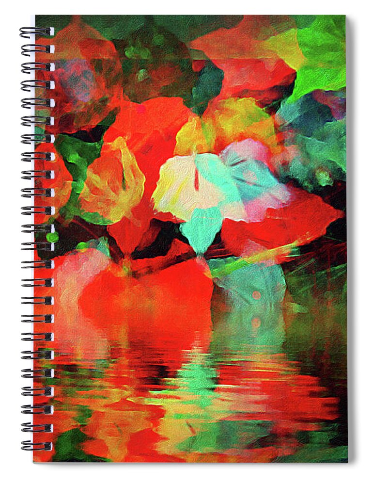 Fall Spiral Notebook featuring the painting Leaf Glow a by Jeanette French