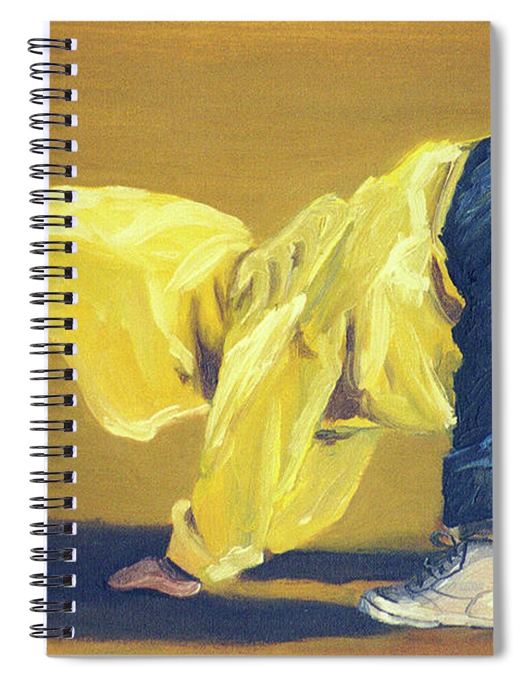 Figure Spiral Notebook featuring the painting Learning to walk by Rick Hansen