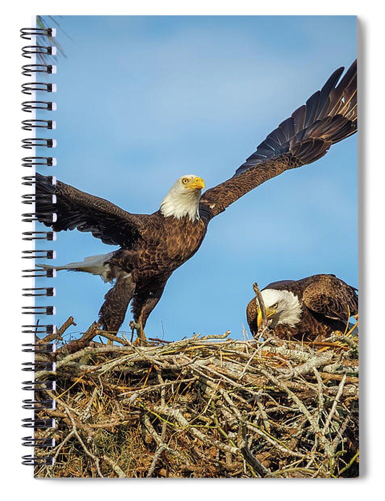 Birds Spiral Notebook featuring the photograph Leaving by Les Greenwood