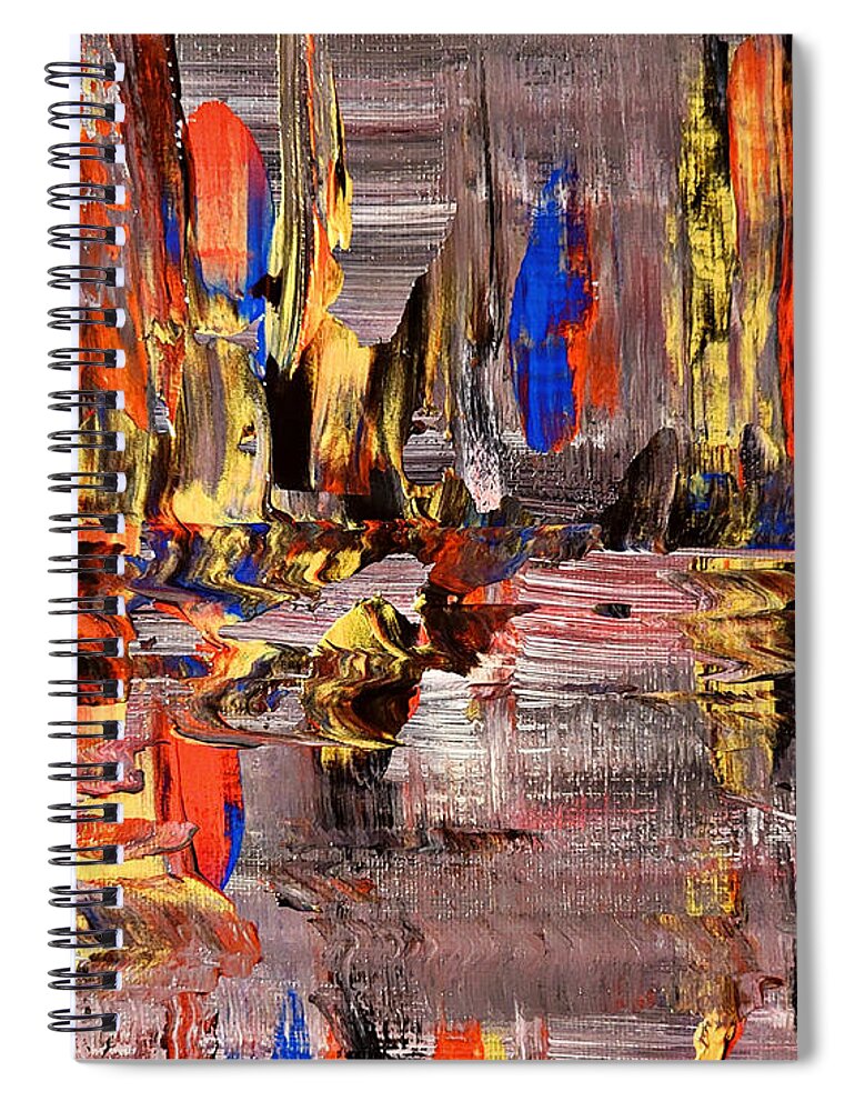  Spiral Notebook featuring the painting Leaving The City. by Emanuel Alvarez Valencia