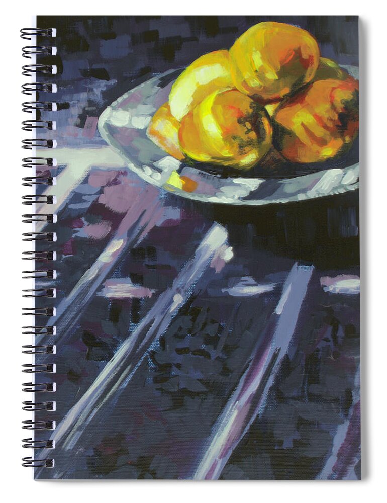 Lemon Spiral Notebook featuring the painting Lemonade by Allison Fox