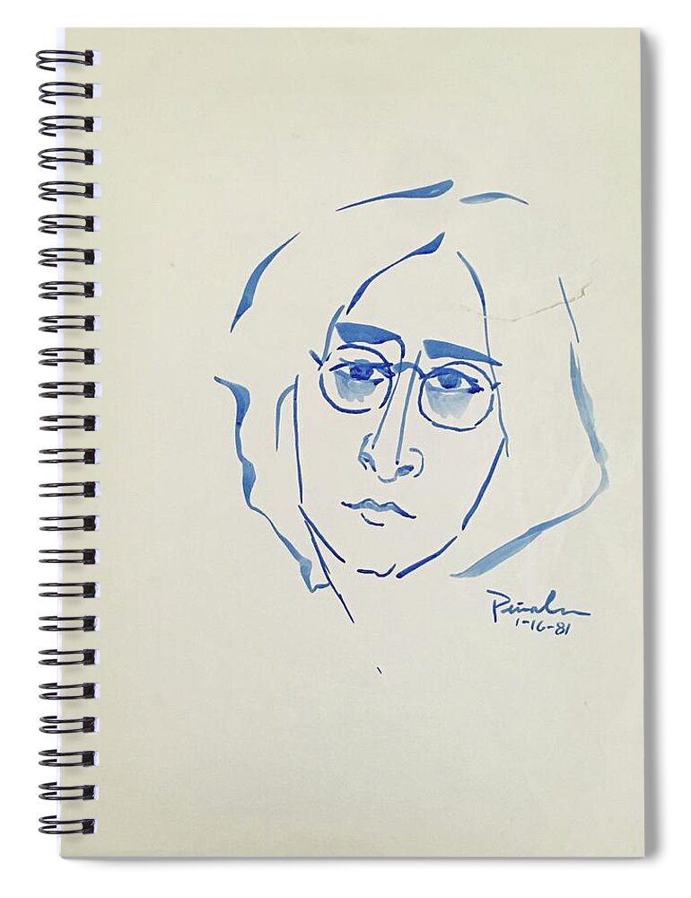 Ricardosart37 Spiral Notebook featuring the painting Lennon 1-16-81 by Ricardo Penalver deceased