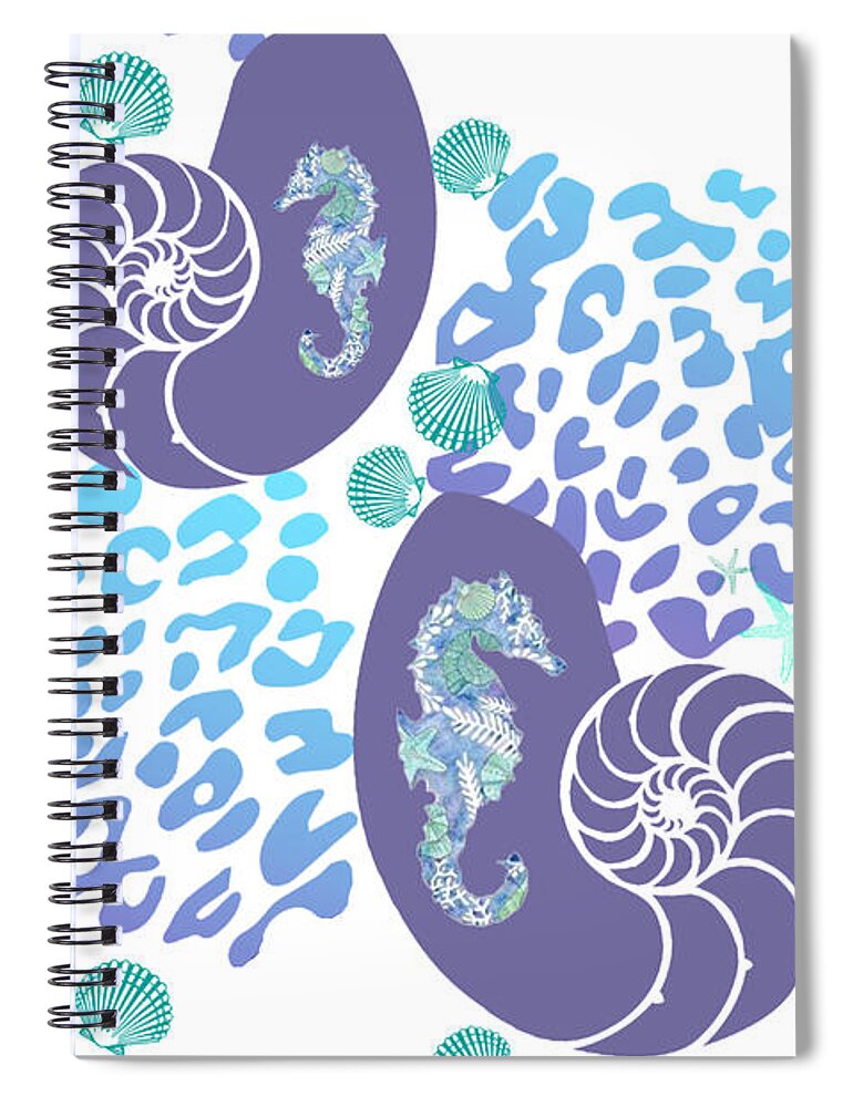 Leopard And The Sea Spiral Notebook featuring the tapestry - textile Leopard and the Sea 2 by Susan Molnar