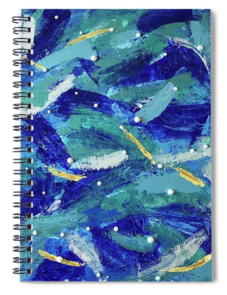 Abstract Art Spiral Notebook featuring the mixed media Les Michaels by Medge Jaspan