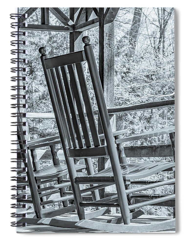 Great Smoky Mountains National Park Spiral Notebook featuring the photograph Let's Rock, Greyscale Version by Marcy Wielfaert