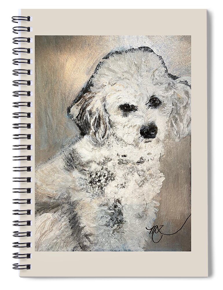 Poodle Spiral Notebook featuring the painting Poodle by Melody Fowler