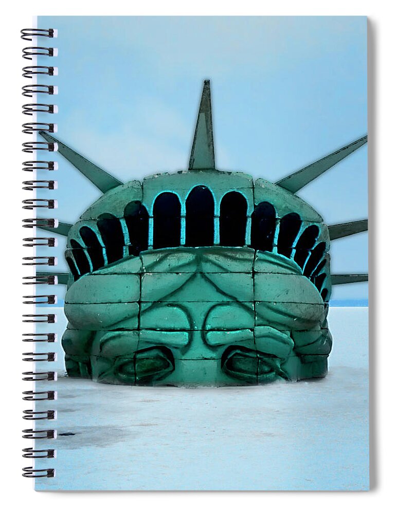 Lady Liberty Spiral Notebook featuring the digital art Liberty Down by Rod Melotte