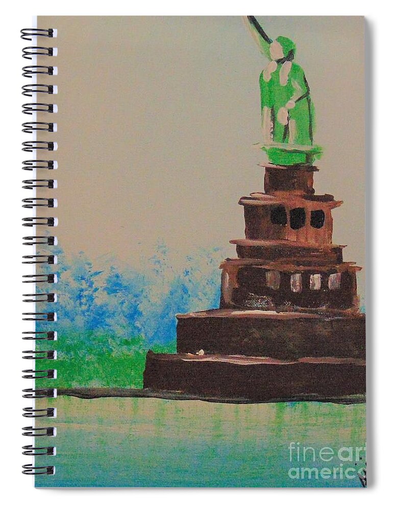 Liberty Spiral Notebook featuring the painting Liberty by Saundra Johnson