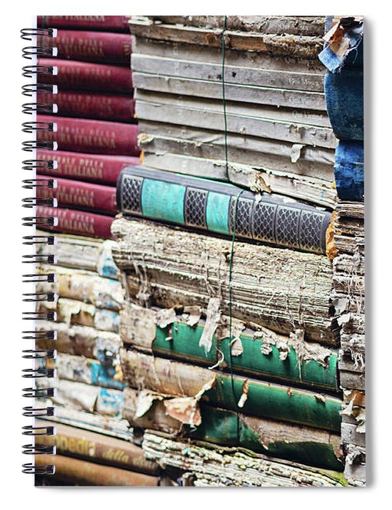Libri Italiani Spiral Notebook featuring the photograph Libri Italiani by Melanie Alexandra Price