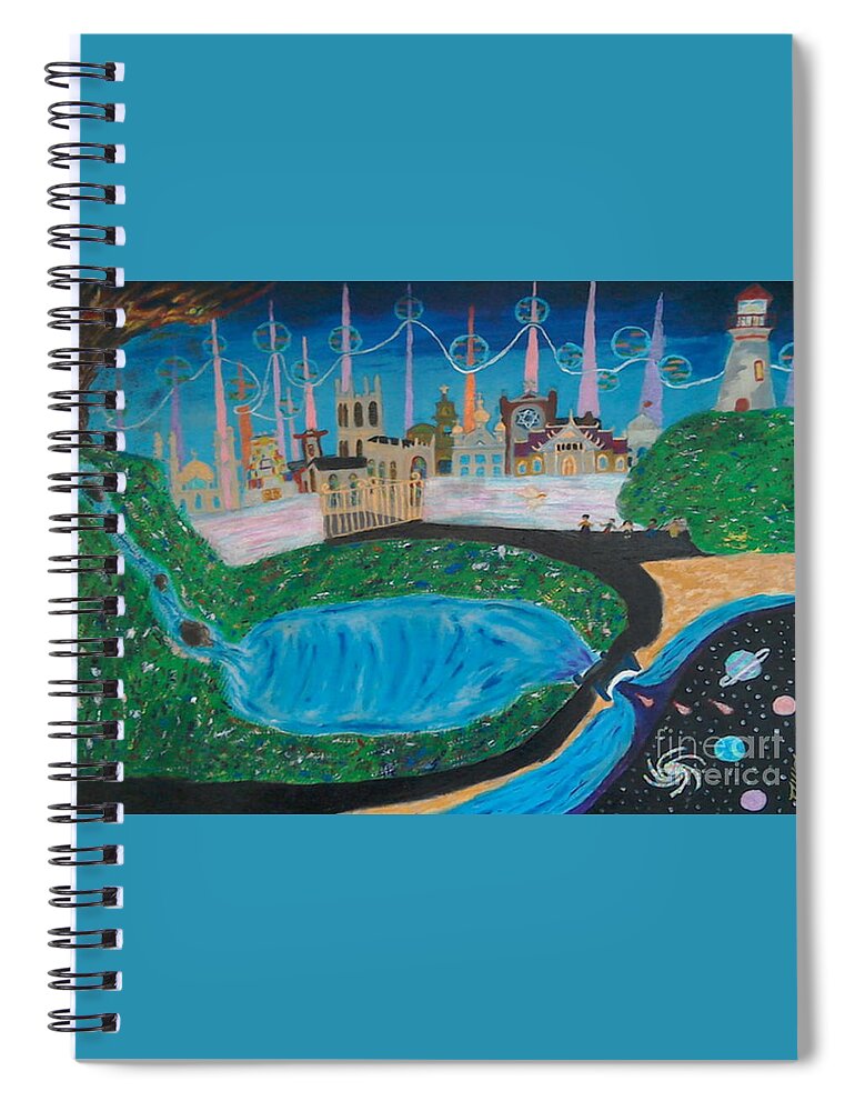 God Spiral Notebook featuring the painting Life and Death recycle by David Westwood